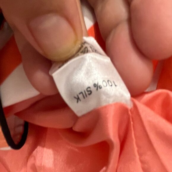 Bcbg coral polkat dot trench jacket 100% silk size 6 - Picture 5 of 12